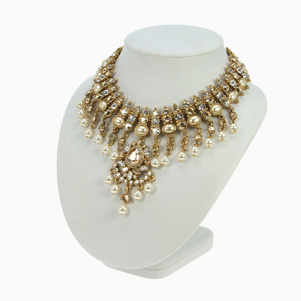 Kyles Collection - Tivalli Necklace C943N1-Crystal Golden