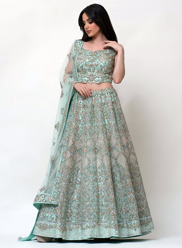 Panache - Mint Blue Lehenga Choli P008
