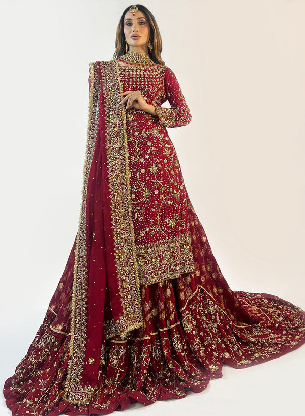 Farheen Shamsi - Bridal Farshi Lehenga 791 Deep Red